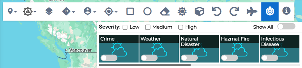 Critical Events tool showing event types and severity options.