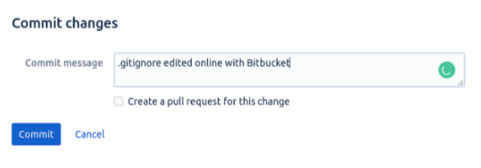 Commit changes dialog showing commit message entry.