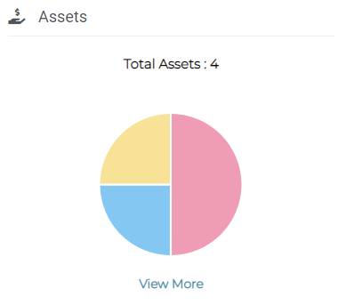 Assets section on the Dashboard page showing Total Assets.