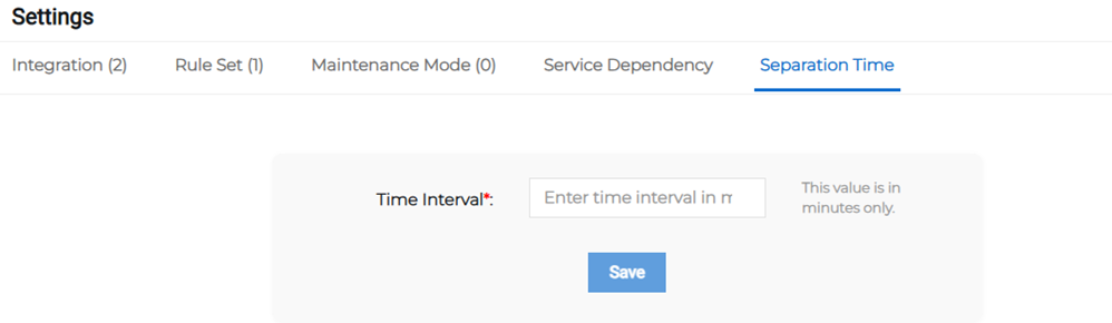Separation Time tab showing time interval field.