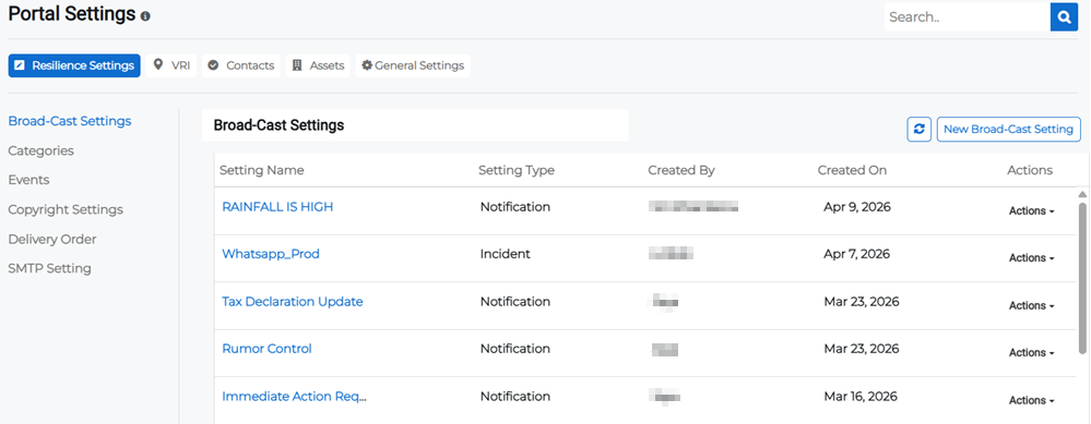 Portal Settings page showing configuration options.