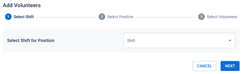 The Add Volunteer dialog.