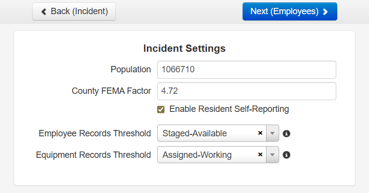 Enable Resident Self-Reporting checkbox enabled.