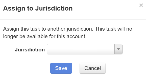 Assign to Jurisdiction dialog