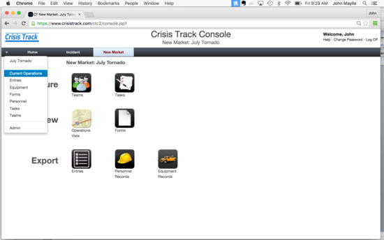 Exmaple of console dropdown usability
