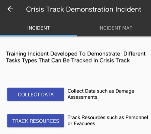 Crisis Track Mobile App: Data Mode