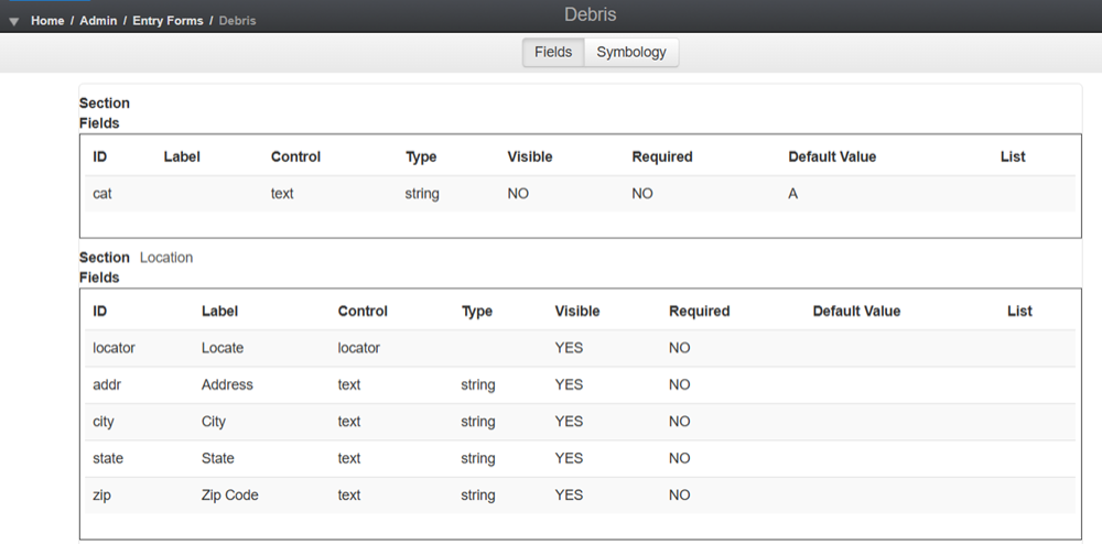 Entry Forms Module: Debris Fields
