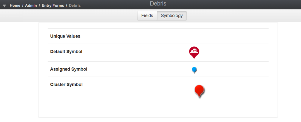 Entry Forms Module : Debris Symbology