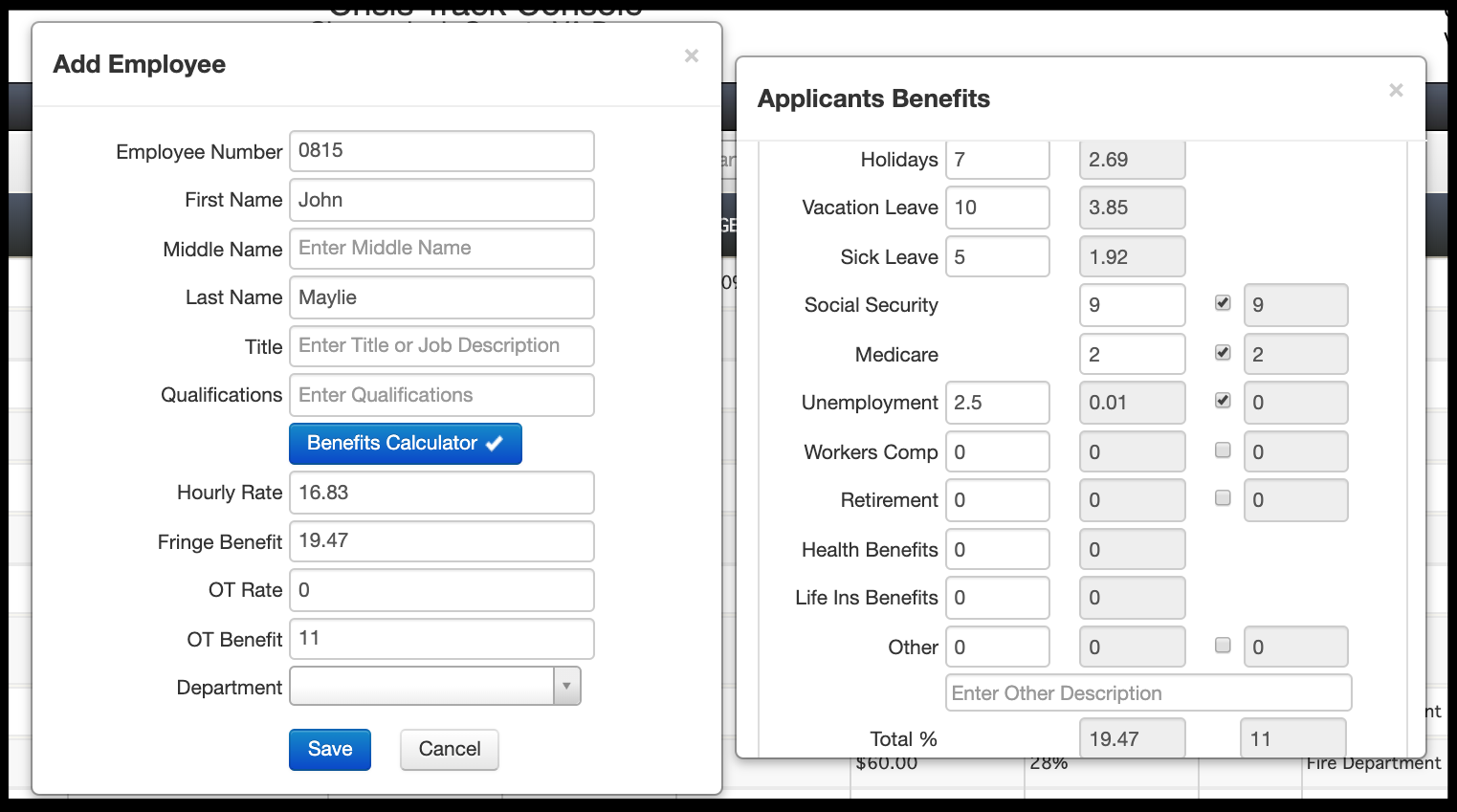 Crisis Track FEMA Benefits Calculator