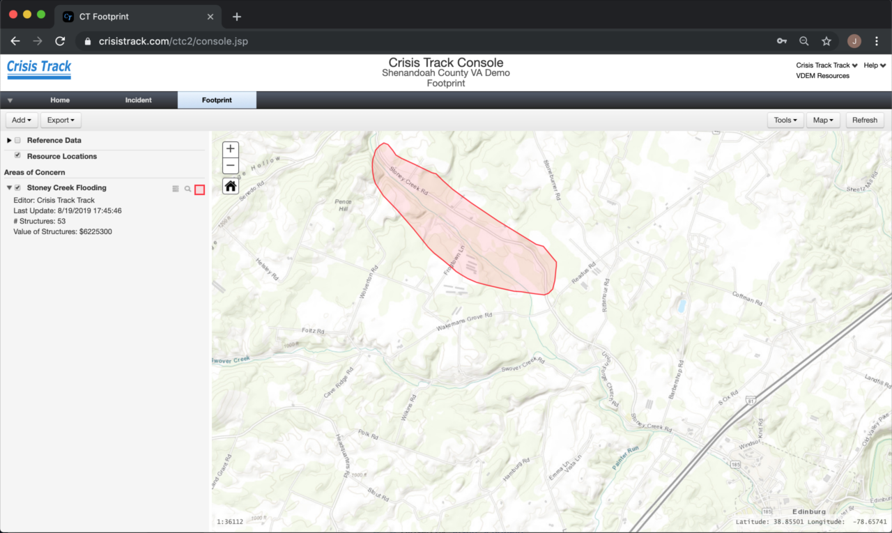 Footprint Module page