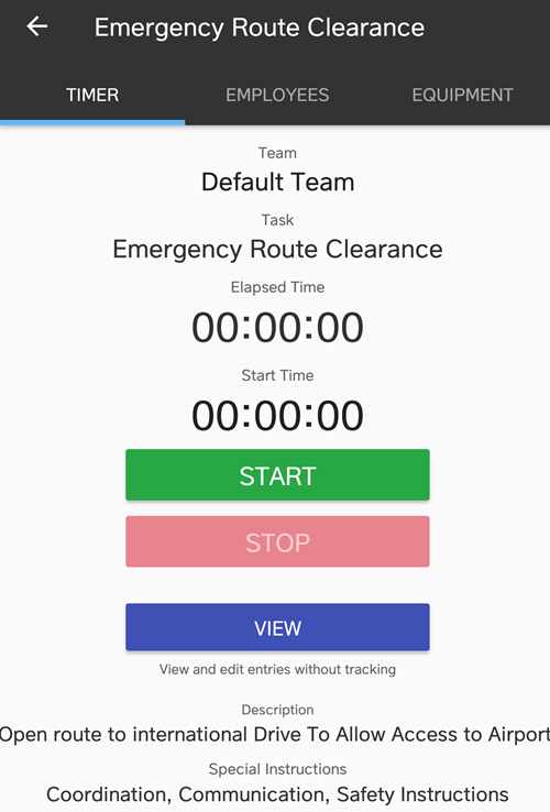 Crisis Track Mobile App: Emergency Route Clearance Timer