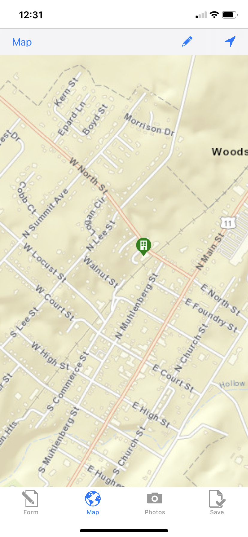 Crisis Track Mobile App Entry Map