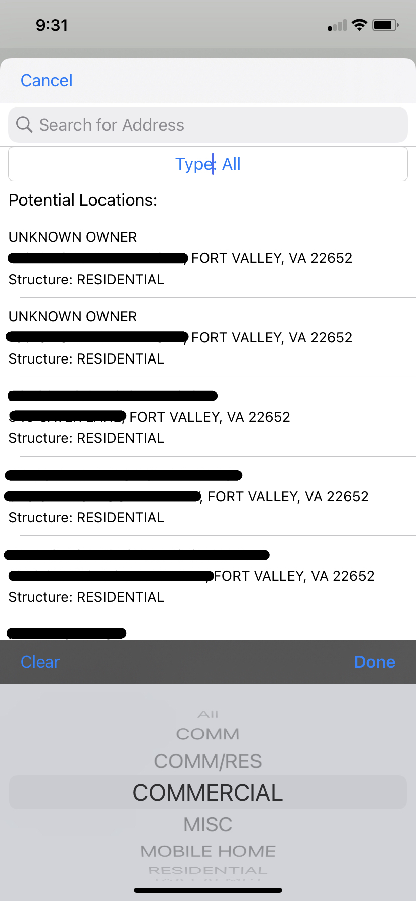 Crisis Track Mobile App: Locations