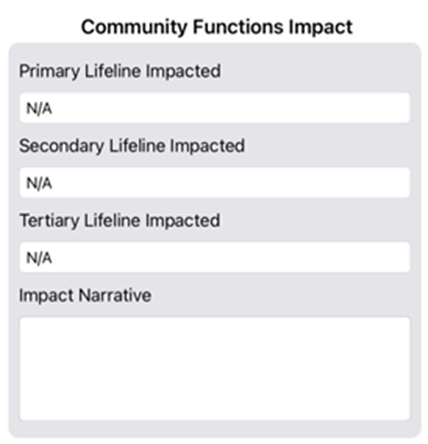 Crisis Track Mobile App Public Damage Community Functions Impact display