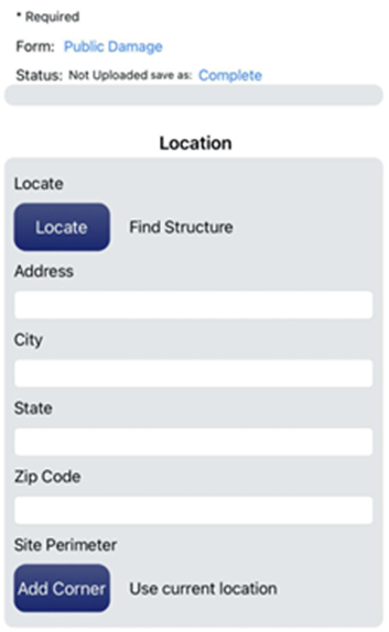 Crisis Track Mobile App Public Damage Location Feature