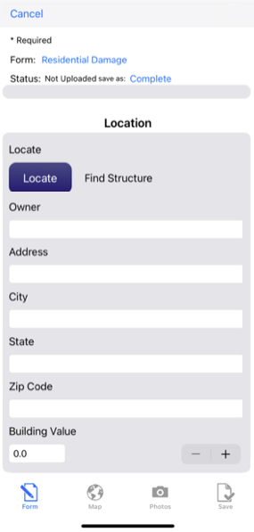 Crisis Track Mobile App: Location fields