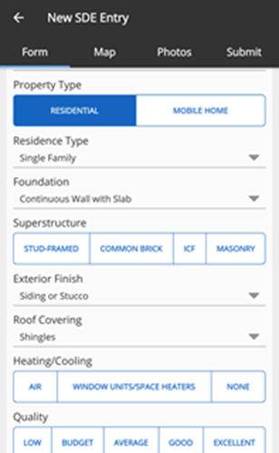 Crisis Track Mobile App: New SDE Entry fields