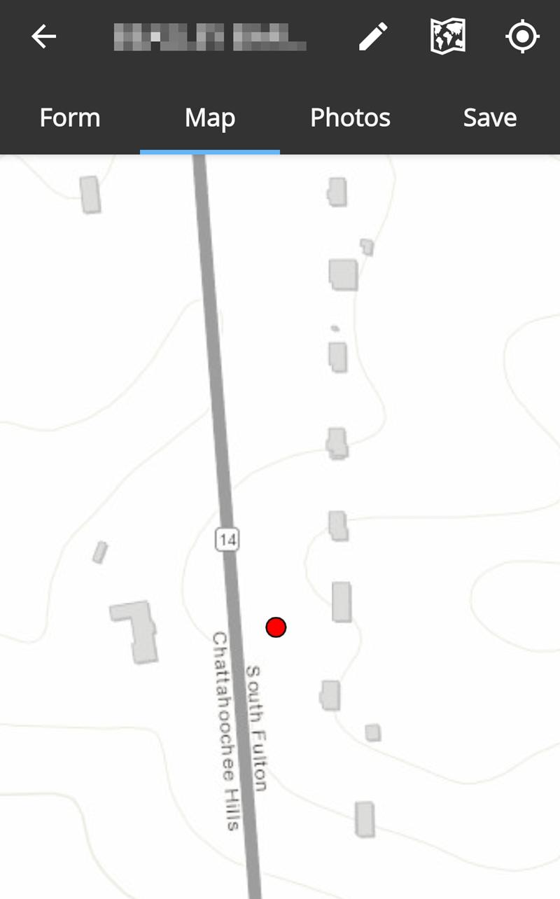 Crisis Track Mobile App Entry Map