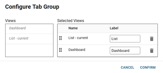 Configure Tab Group Settings