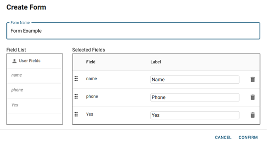 Moving fields in a form