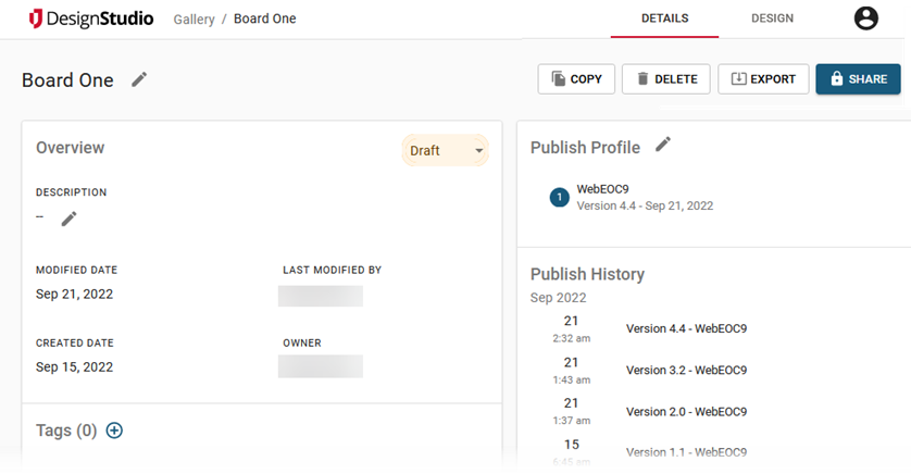 Example of a Board Details Page