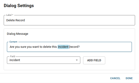 Dialog Settings Window