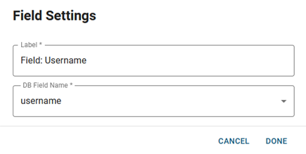 field settings window