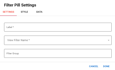 Filter Pill Settings