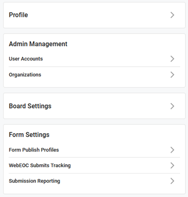 Profile Window Board Settings