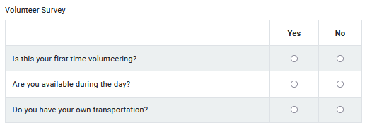 Survey Component Example