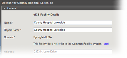 eICS Facility Details