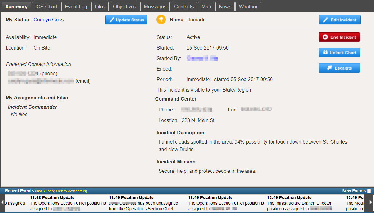 Incident Dashboard Screenshot