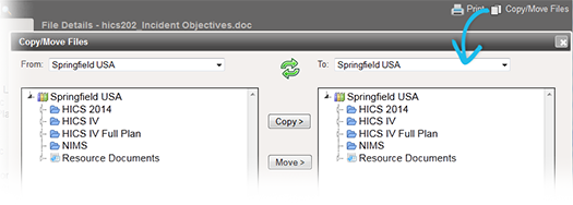 Copy/Move Files option, which opens the Copy/Move Files  window