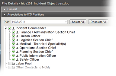 Edit ICS Positions