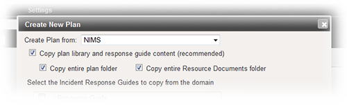 Create New Plan window