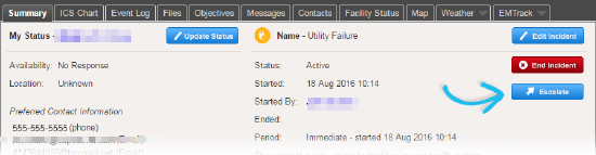 Incident Dashboard: Escalate option