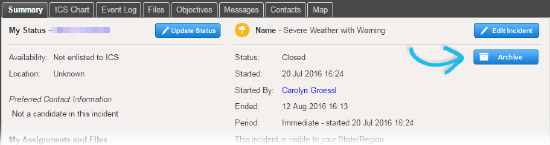 Incident Dashboard window