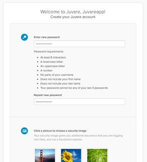 Welcome to Juvare account creation page