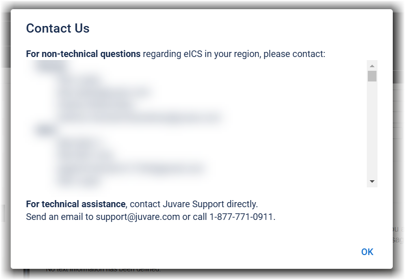 The Contact Us window The Contact Us window