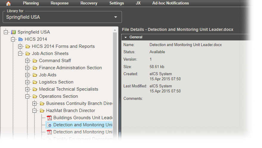 eICS Library Elements Default Structure