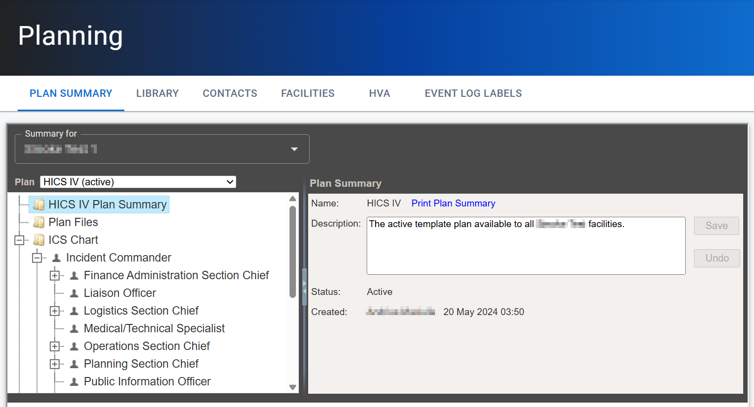 The Planning Dashboard opened to the Plan Summary tab The Planning Dashboard opened to the Plan Summary tab
