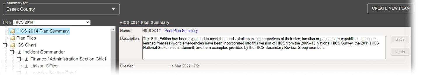 eICS Plan Summary