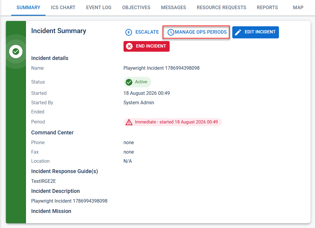The Custom Operational Periods 