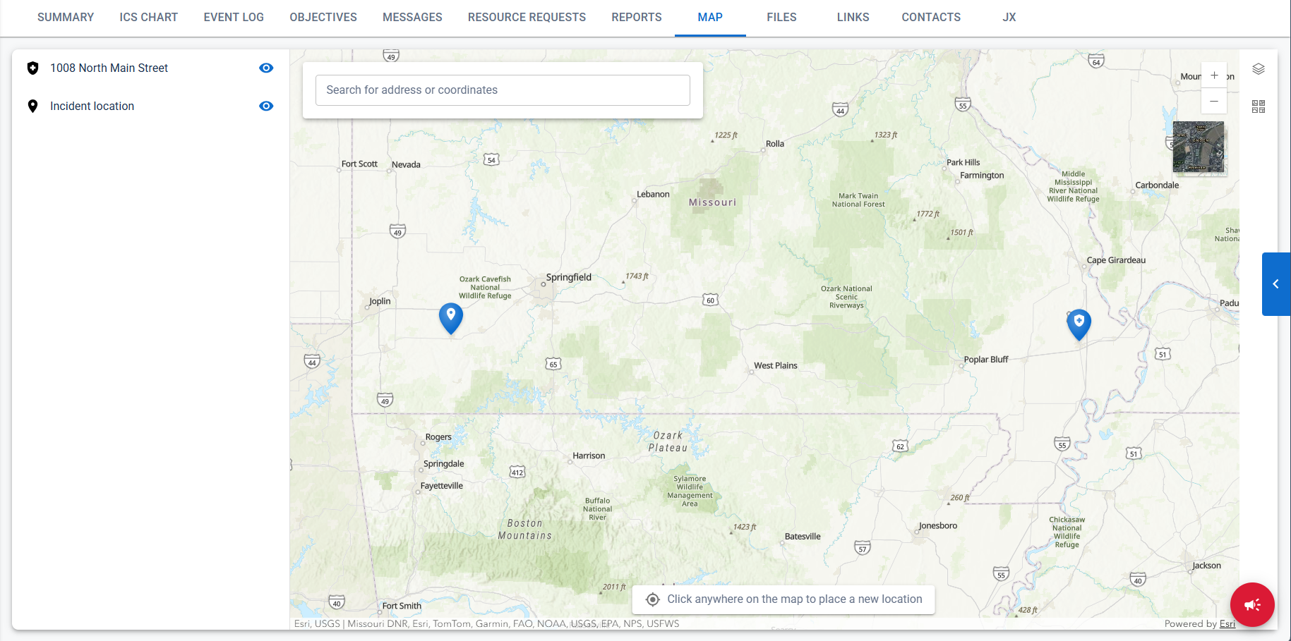 Add Location to an Incident.