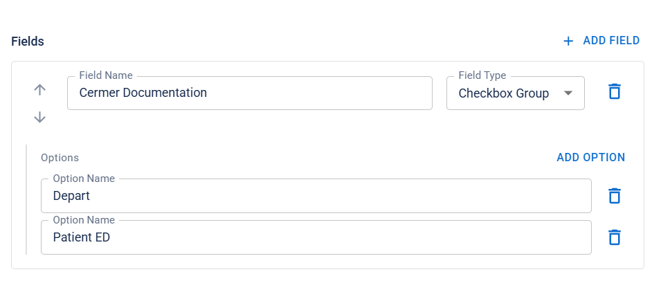 Objective template create field options