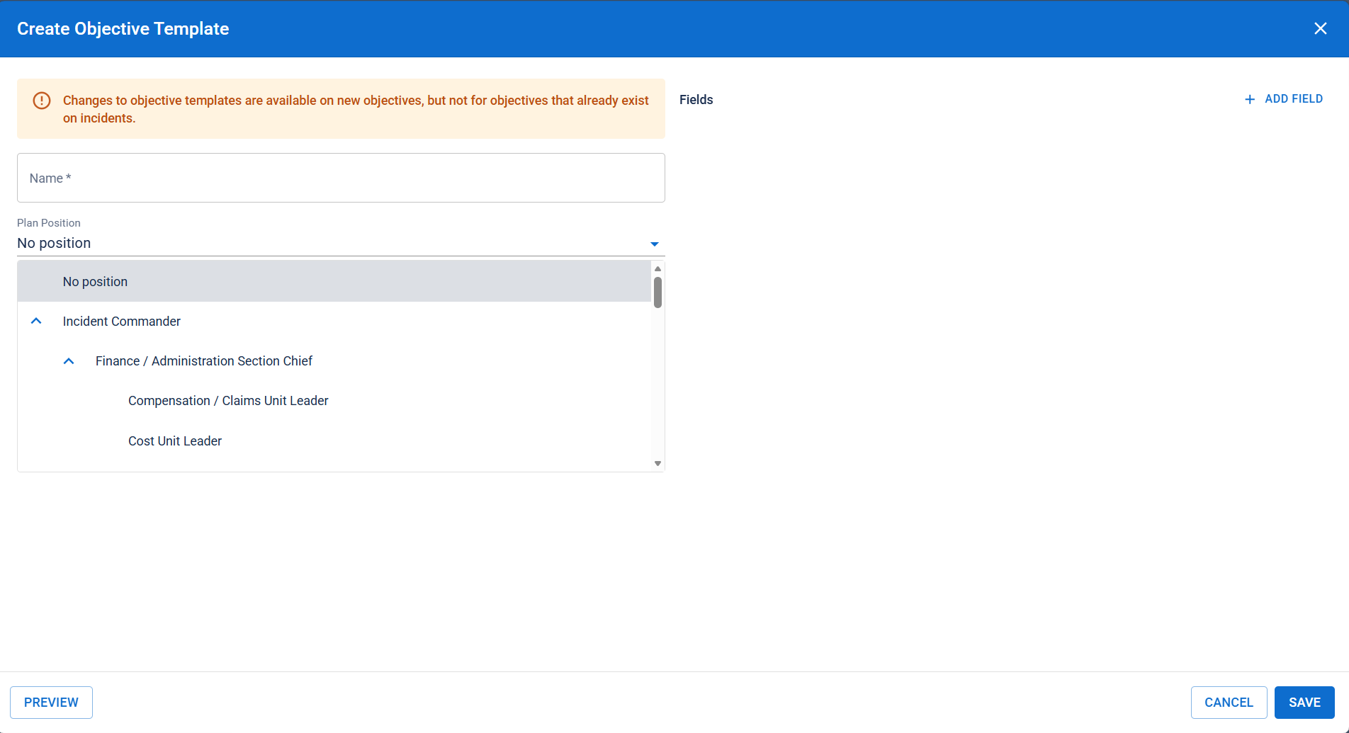 eICS Objective Templates