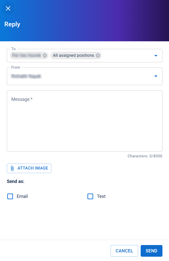 Reply message window.