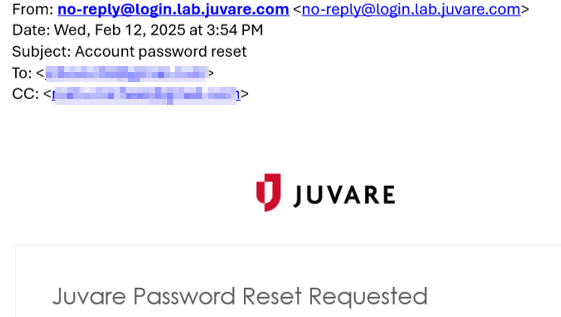 Example email showing the primary and secondary email in the To and CC fields.