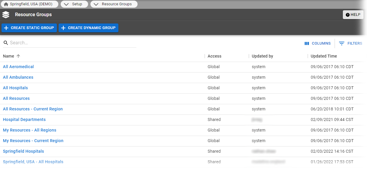 EMResource Resource Groups