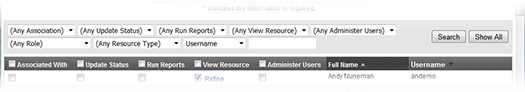 EMResource Manage Resource Users